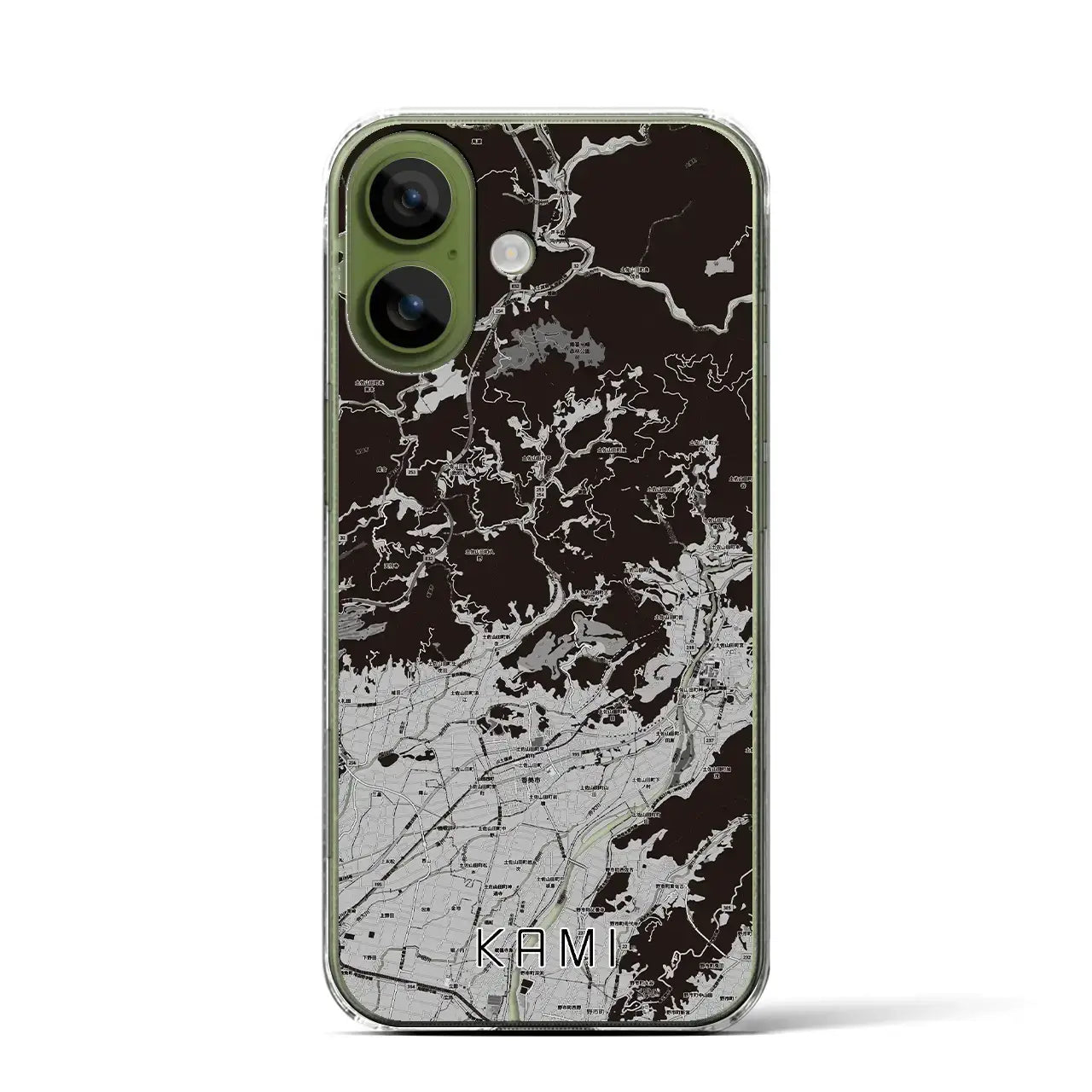 【香美(高知県)】地図柄iPhoneケース(クリアタイプ)