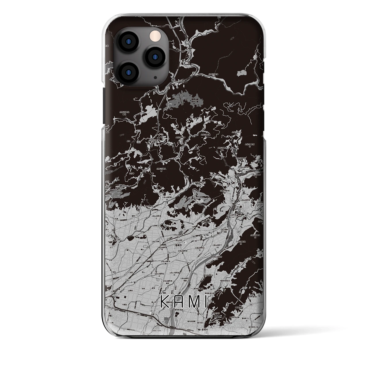 【香美(高知県)】地図柄iPhoneケース(クリアタイプ)