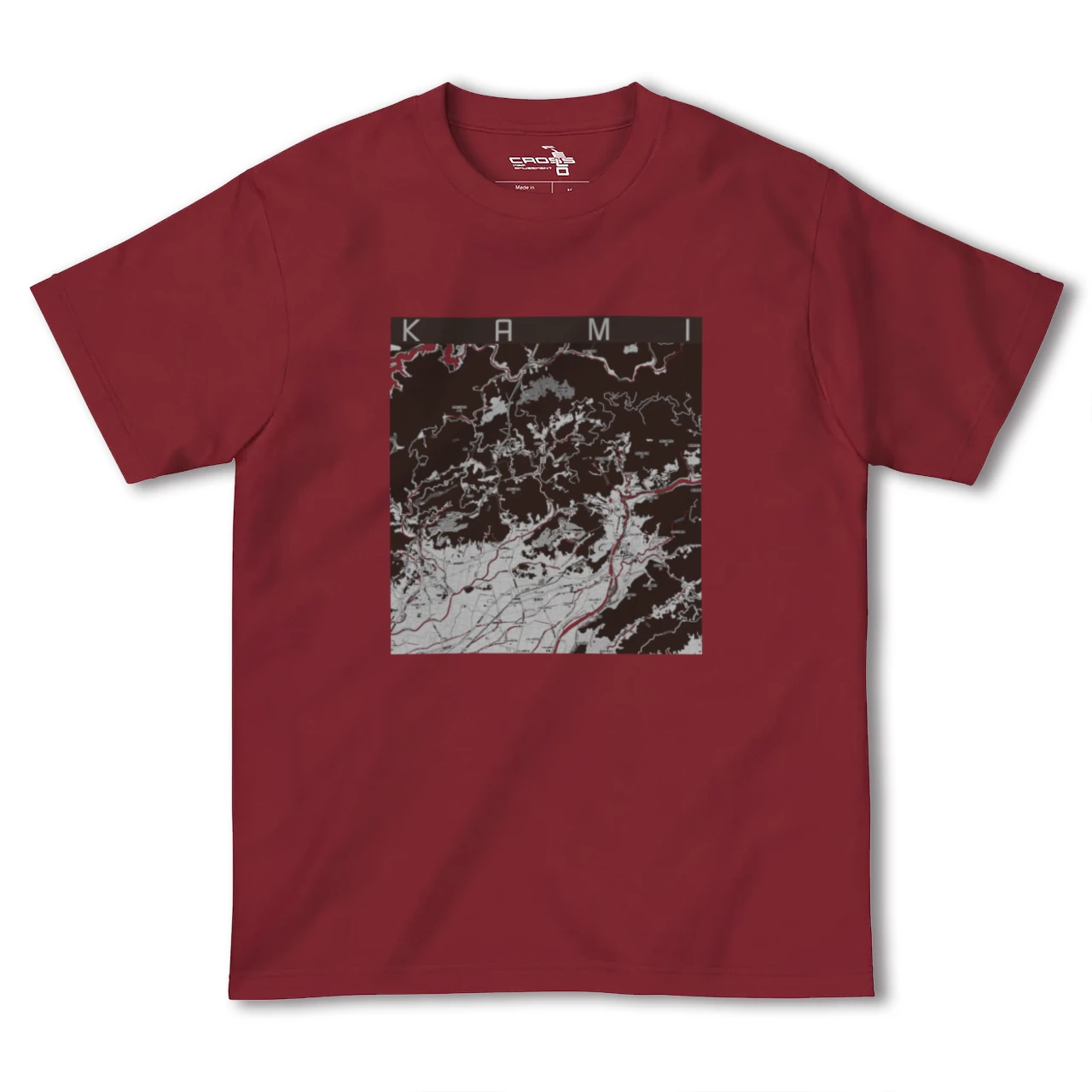 【香美(高知県)】地図柄ヘビーウェイトTシャツ