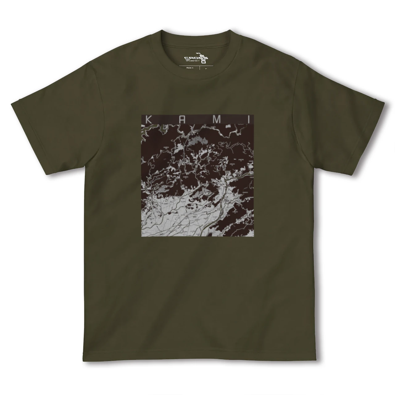 【香美(高知県)】地図柄ヘビーウェイトTシャツ