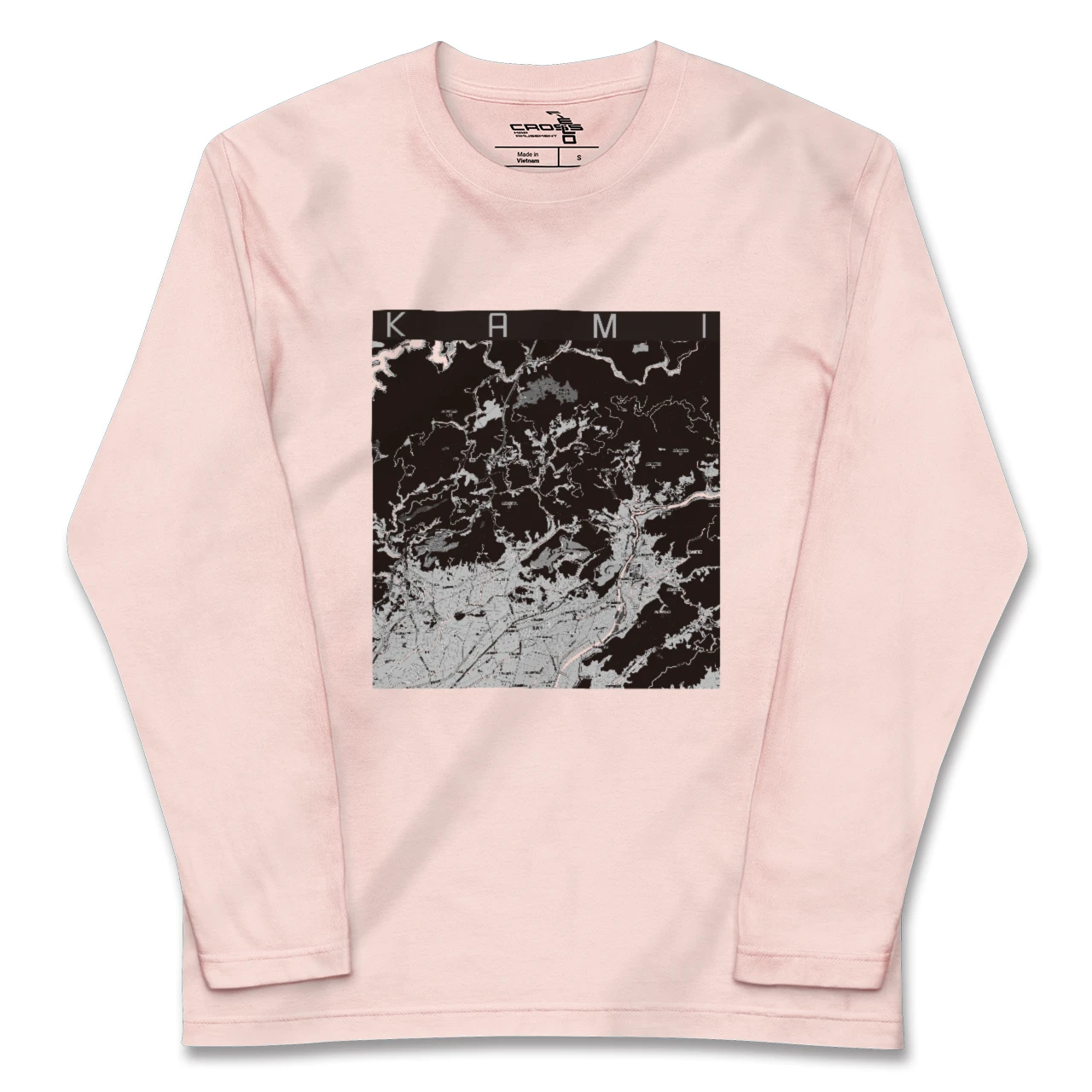 【香美(高知県)】地図柄ロングスリーブTシャツ
