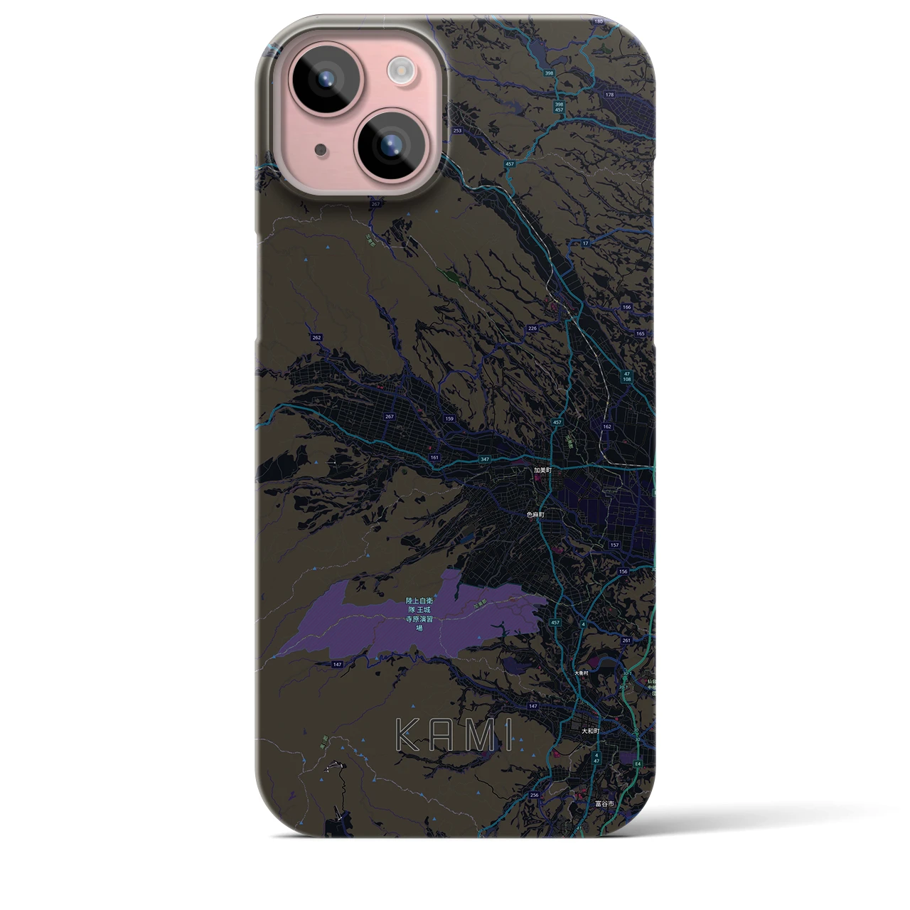 【加美(宮城県)】地図柄iPhoneケース(バックカバータイプ)