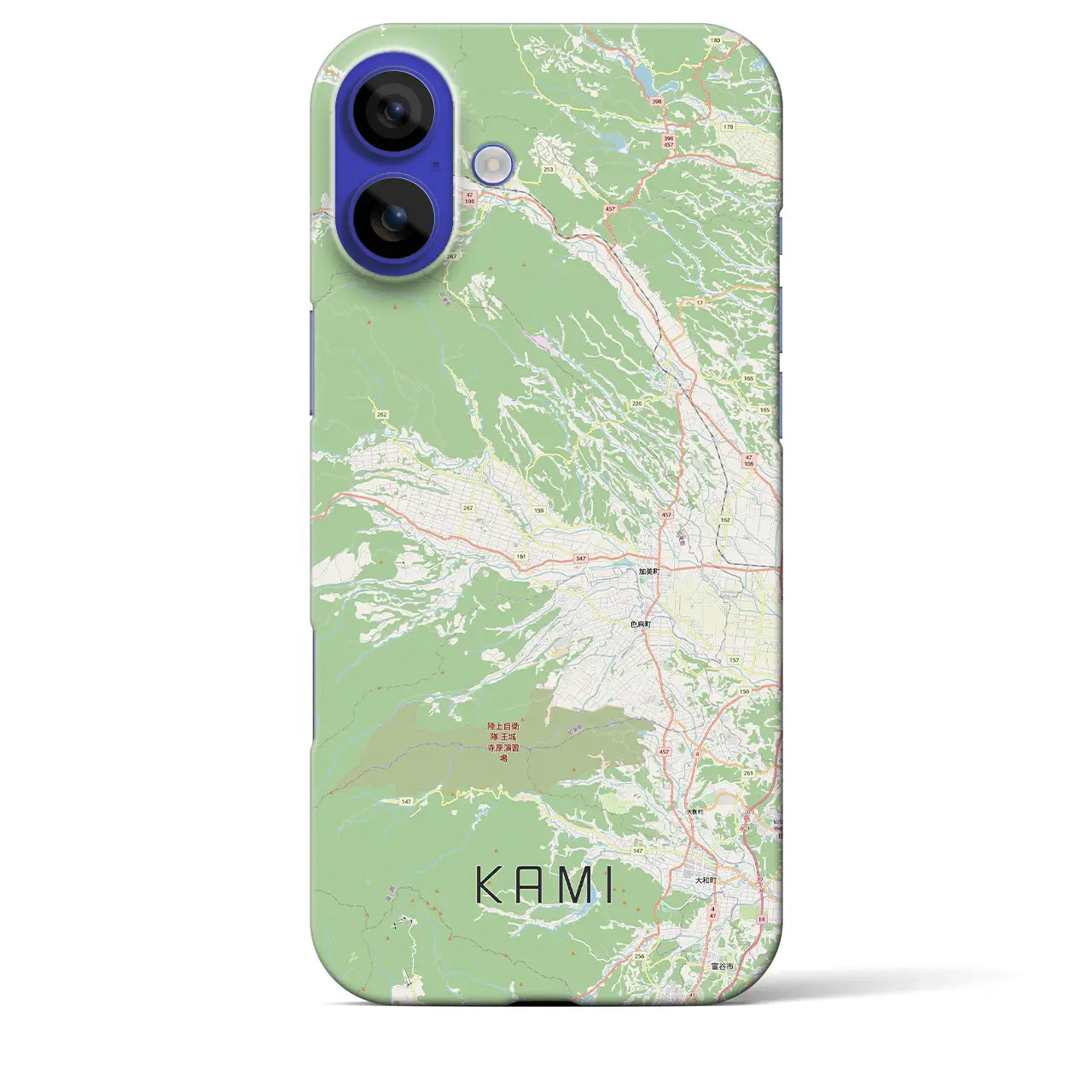 【加美(宮城県)】地図柄iPhoneケース(バックカバータイプ)ブラック・iPhone 16 Pro Max 用