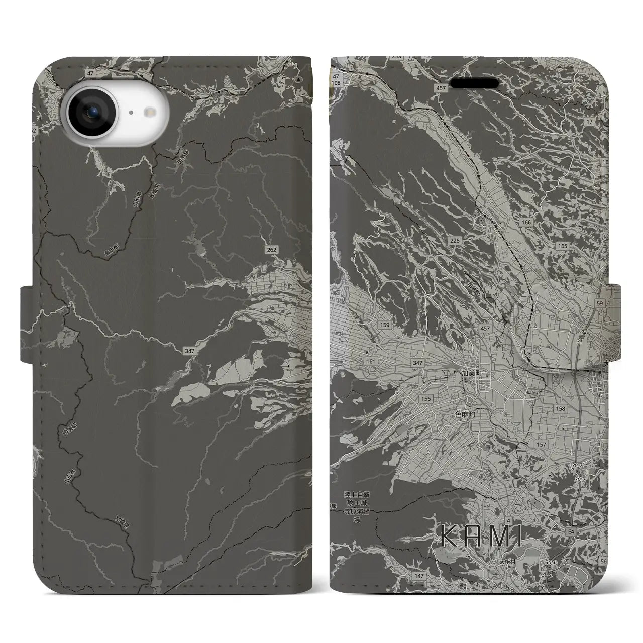 【加美(宮城県)】地図柄iPhoneケース(手帳タイプ)