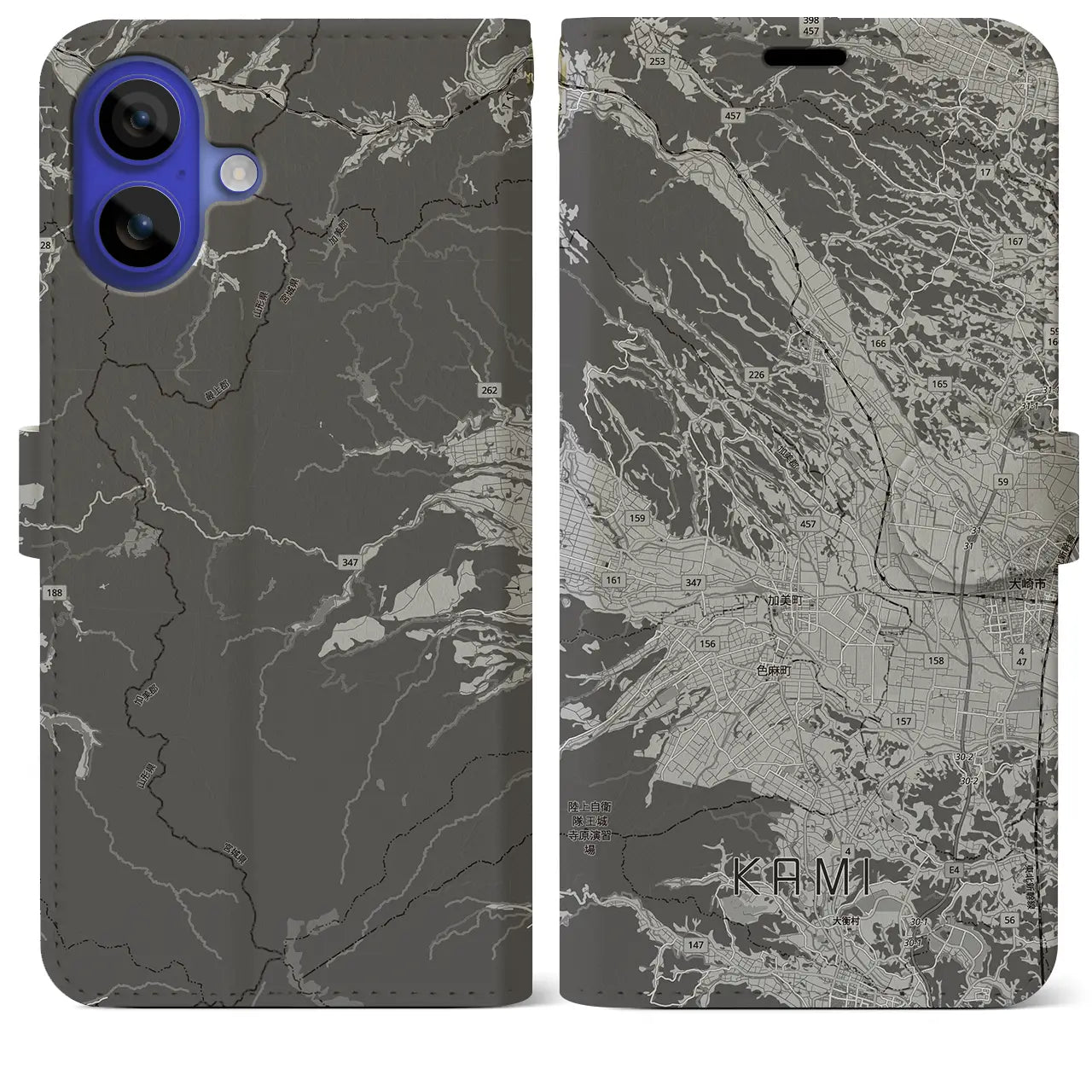 【加美(宮城県)】地図柄iPhoneケース(手帳タイプ)