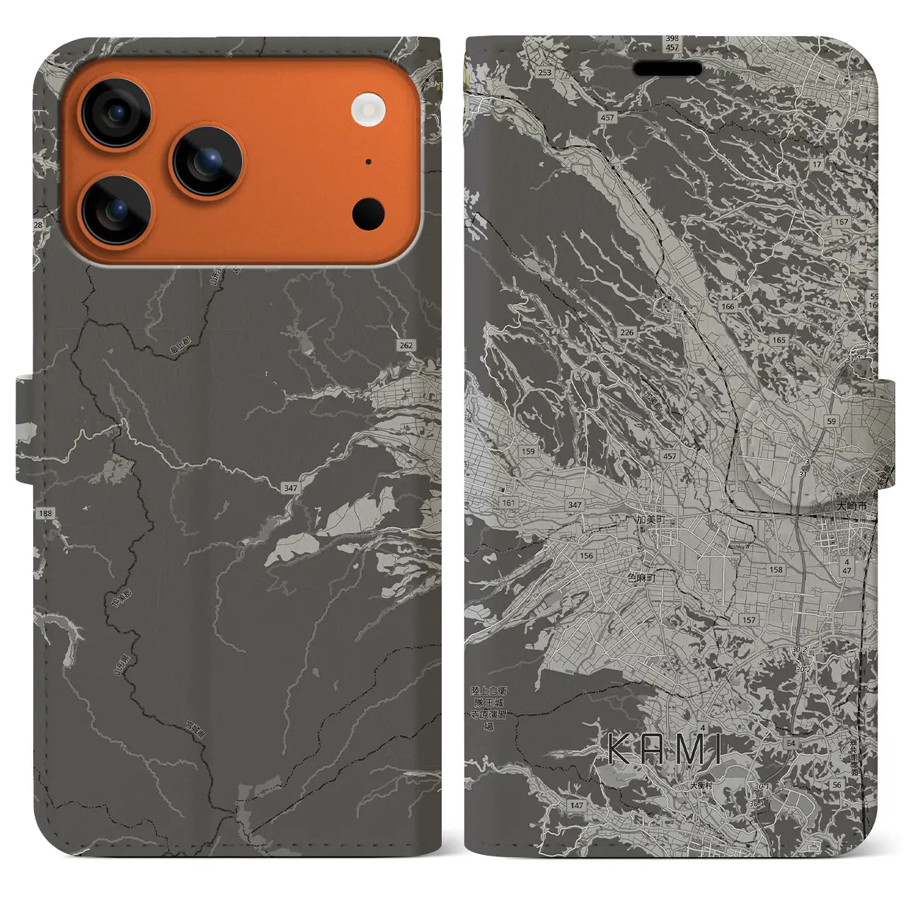 【加美(宮城県)】地図柄iPhoneケース(手帳タイプ)