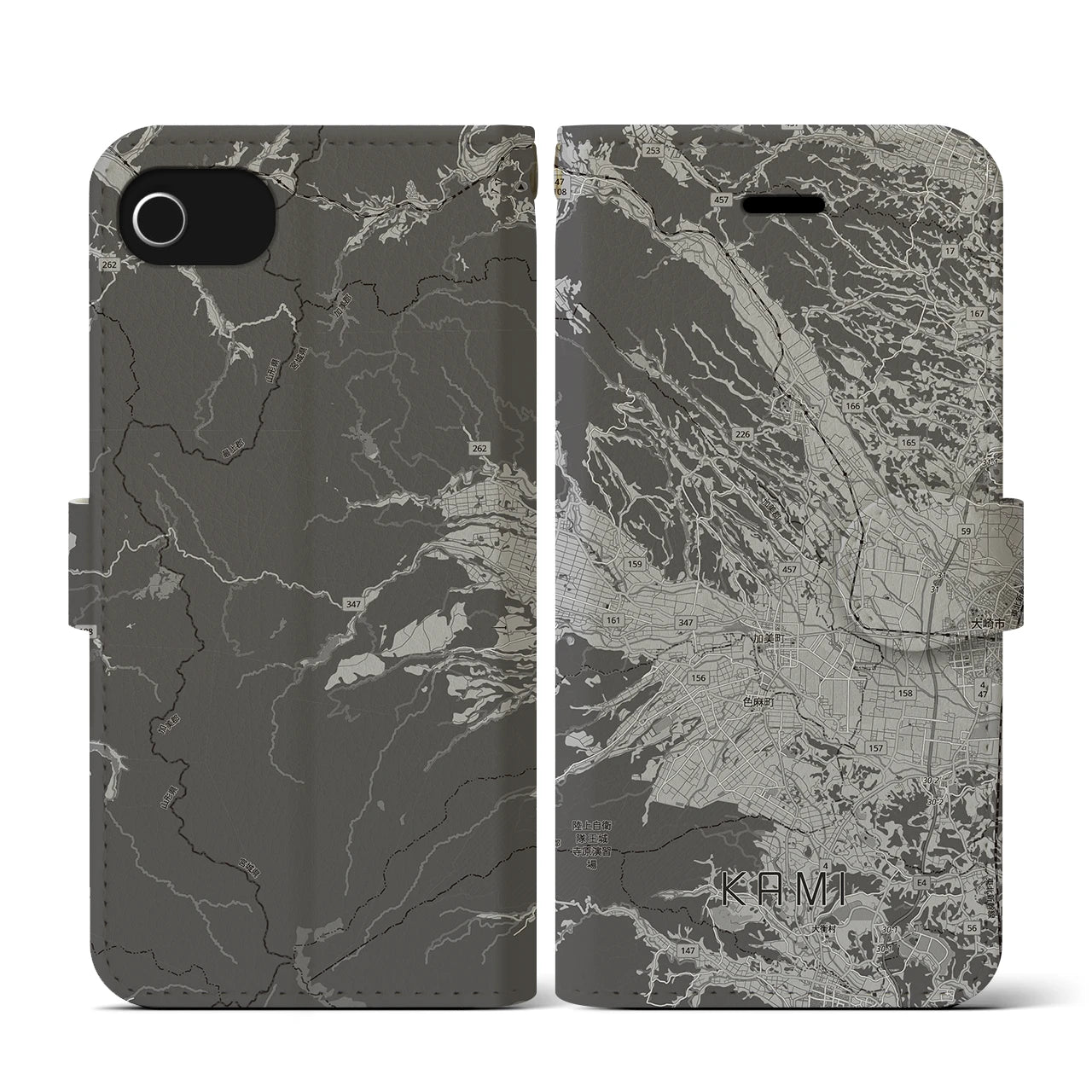 【加美(宮城県)】地図柄iPhoneケース(手帳タイプ)