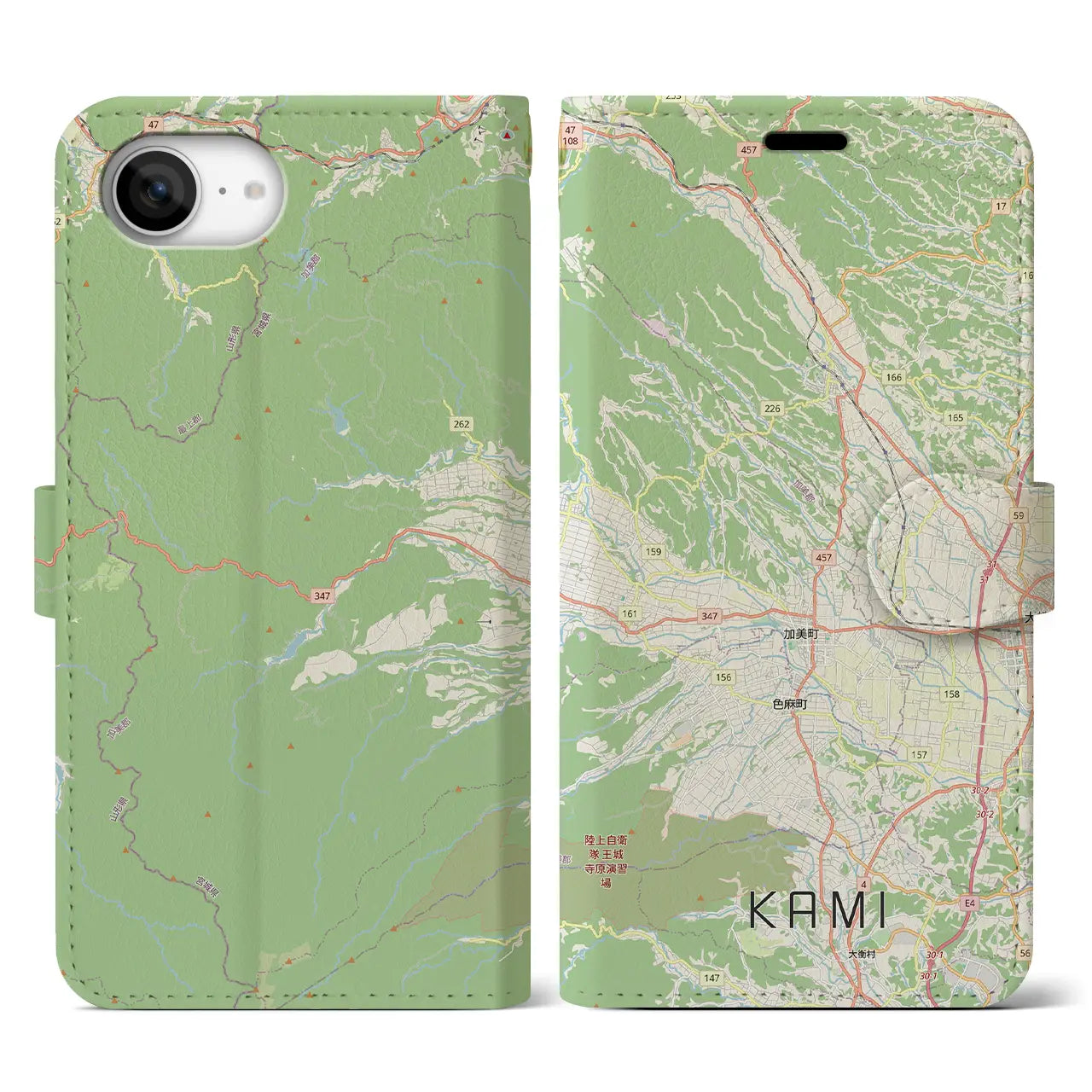 【加美(宮城県)】地図柄iPhoneケース(手帳タイプ)