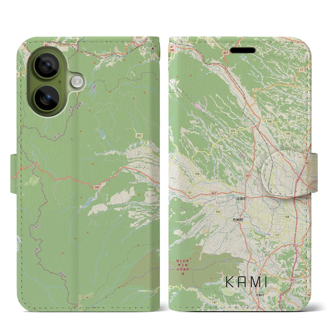 【加美(宮城県)】地図柄iPhoneケース(手帳タイプ)