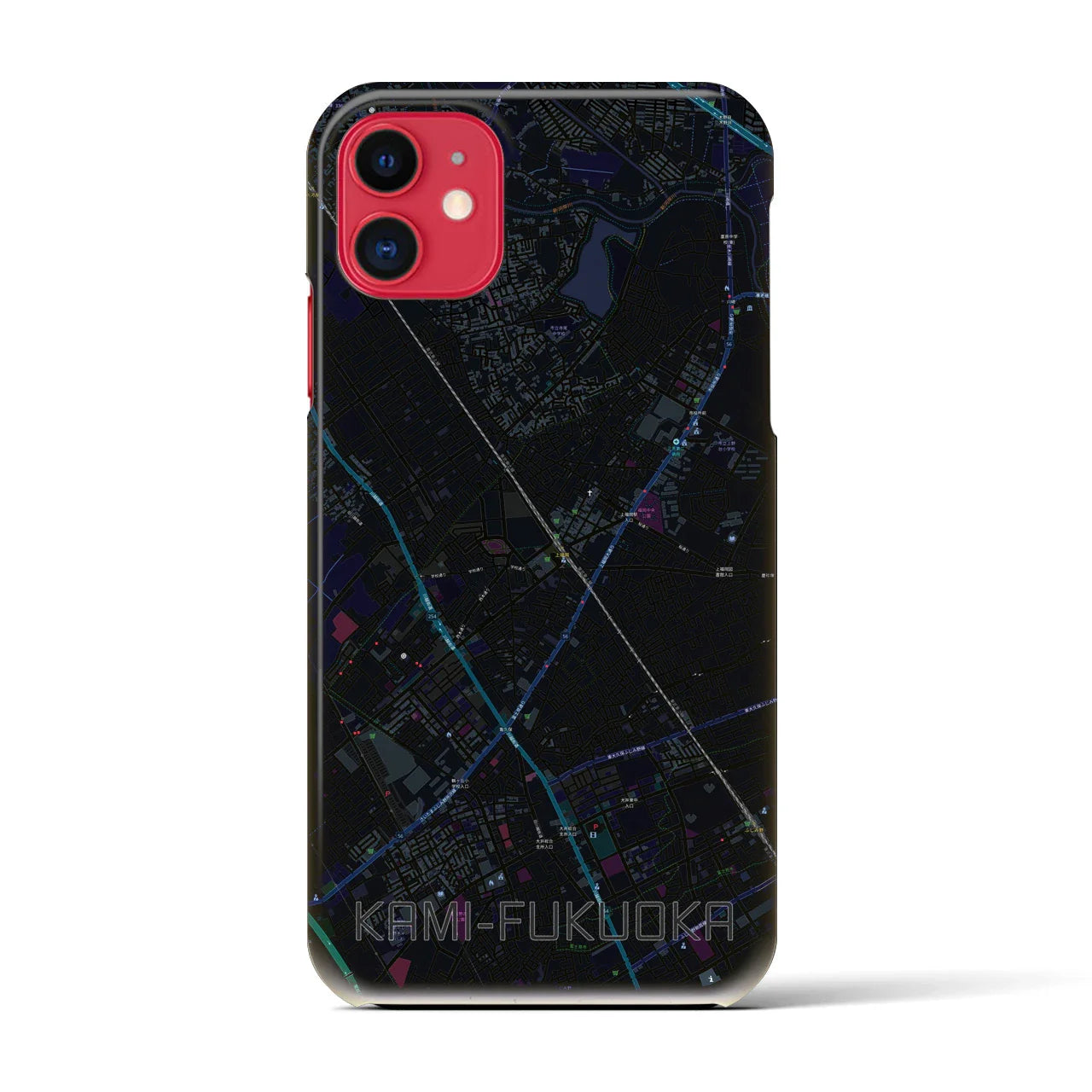 【上福岡(埼玉県)】地図柄iPhoneケース(バックカバータイプ)