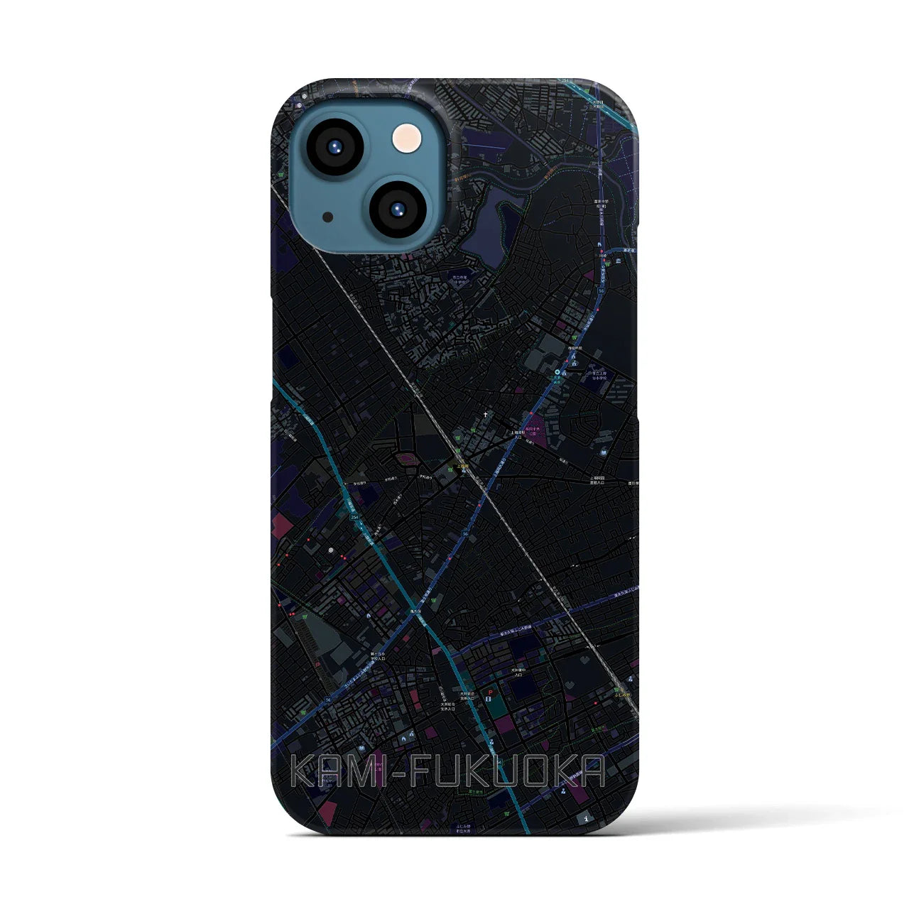【上福岡(埼玉県)】地図柄iPhoneケース(バックカバータイプ)