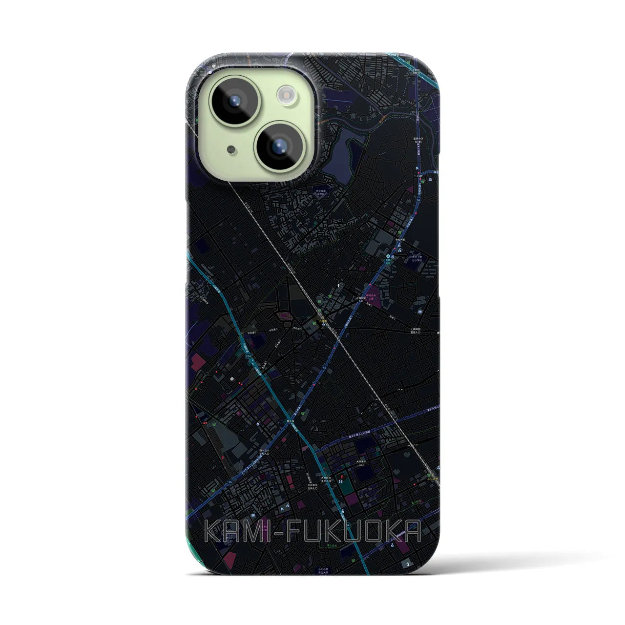 【上福岡(埼玉県)】地図柄iPhoneケース(バックカバータイプ)