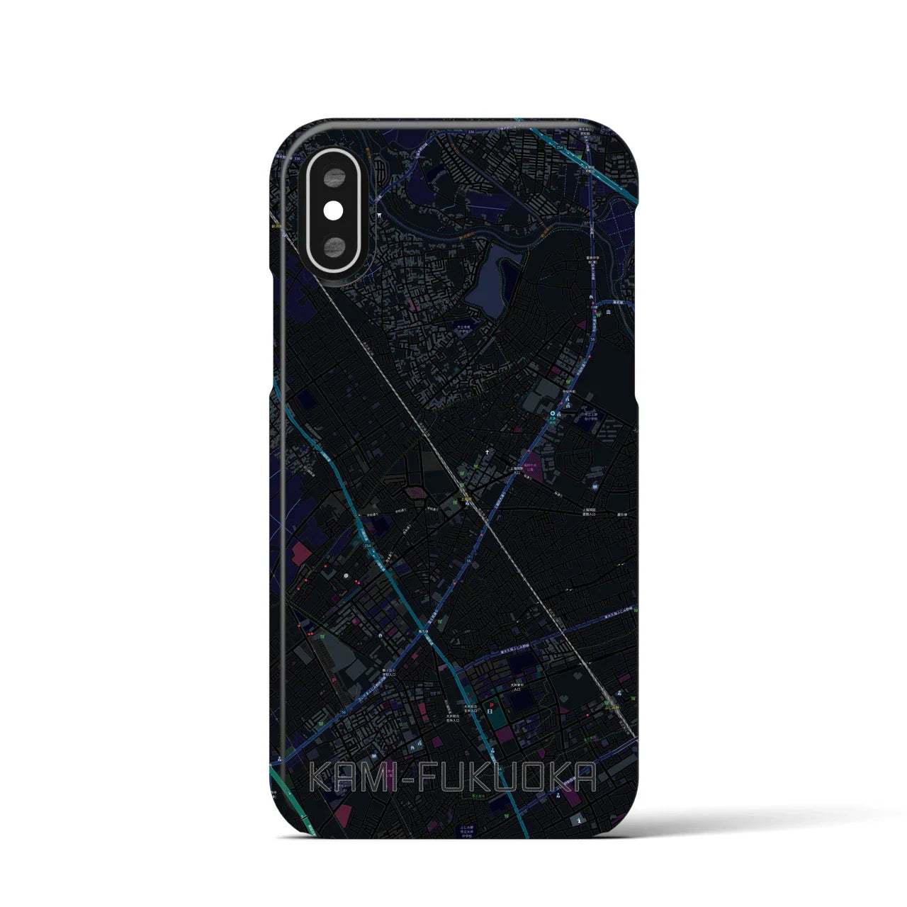 【上福岡(埼玉県)】地図柄iPhoneケース(バックカバータイプ)