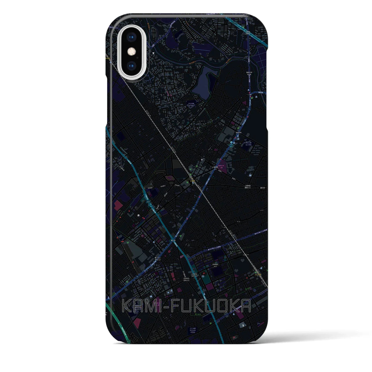 【上福岡(埼玉県)】地図柄iPhoneケース(バックカバータイプ)
