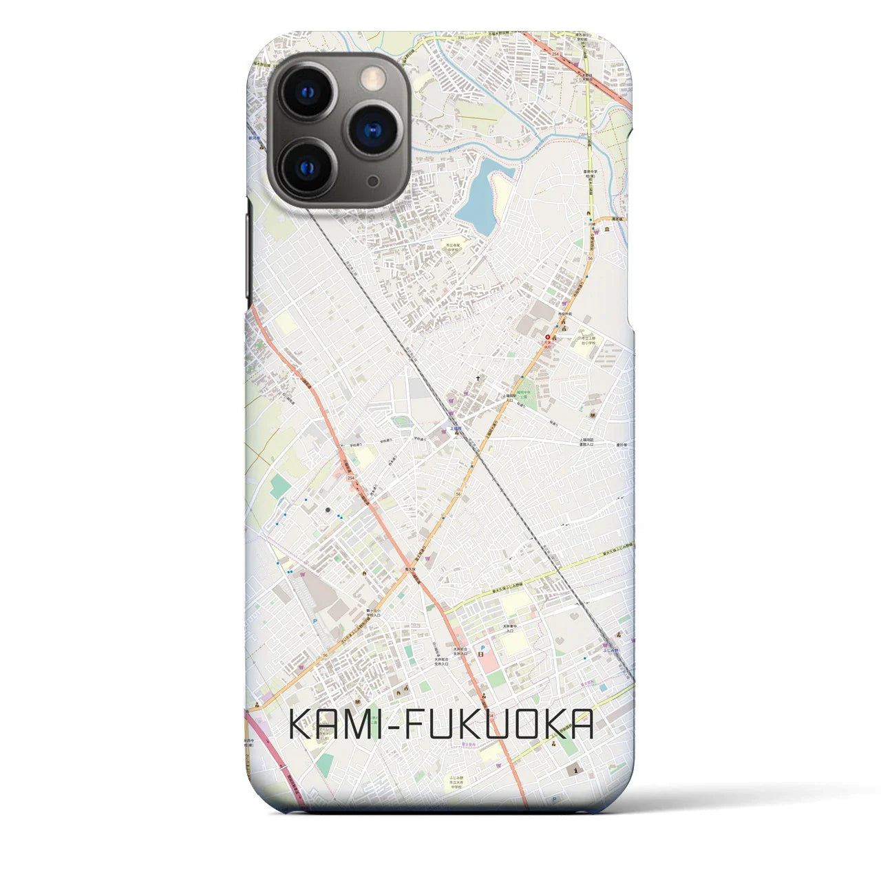 【上福岡(埼玉県)】地図柄iPhoneケース(バックカバータイプ)