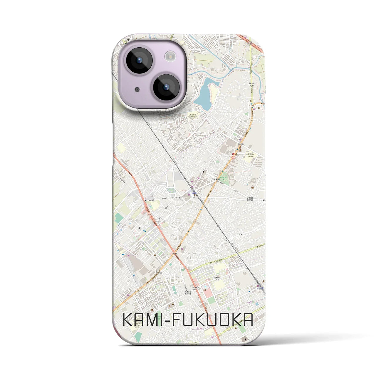 【上福岡(埼玉県)】地図柄iPhoneケース(バックカバータイプ)