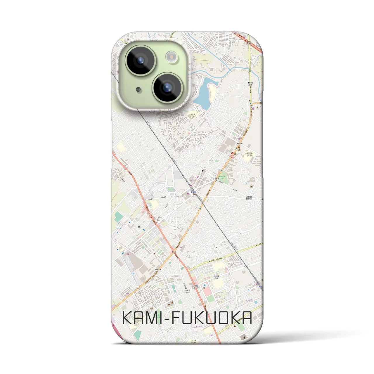 【上福岡(埼玉県)】地図柄iPhoneケース(バックカバータイプ)