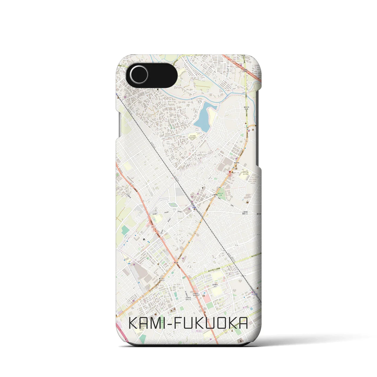 【上福岡(埼玉県)】地図柄iPhoneケース(バックカバータイプ)