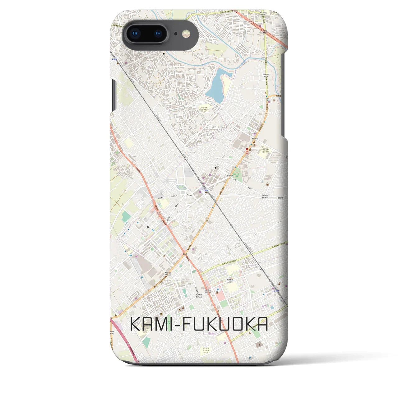 【上福岡(埼玉県)】地図柄iPhoneケース(バックカバータイプ)