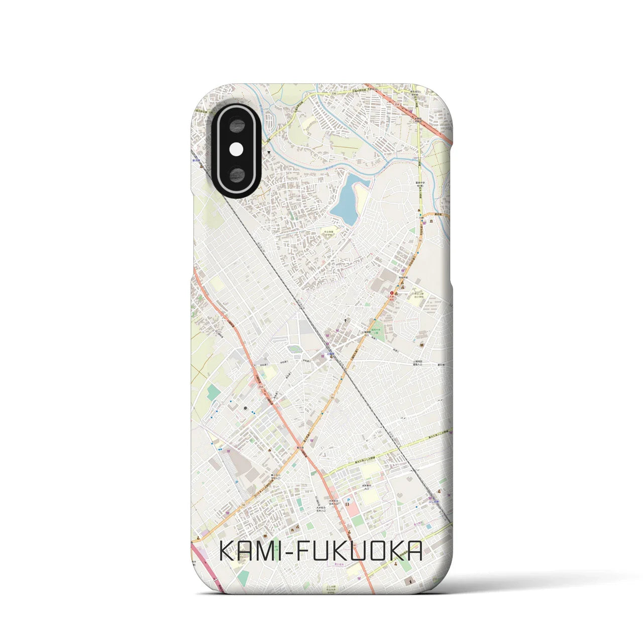【上福岡(埼玉県)】地図柄iPhoneケース(バックカバータイプ)