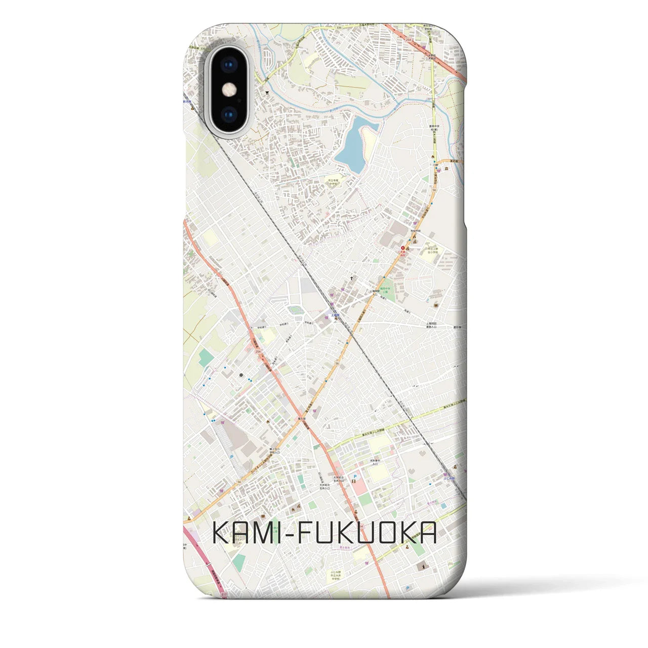 【上福岡(埼玉県)】地図柄iPhoneケース(バックカバータイプ)