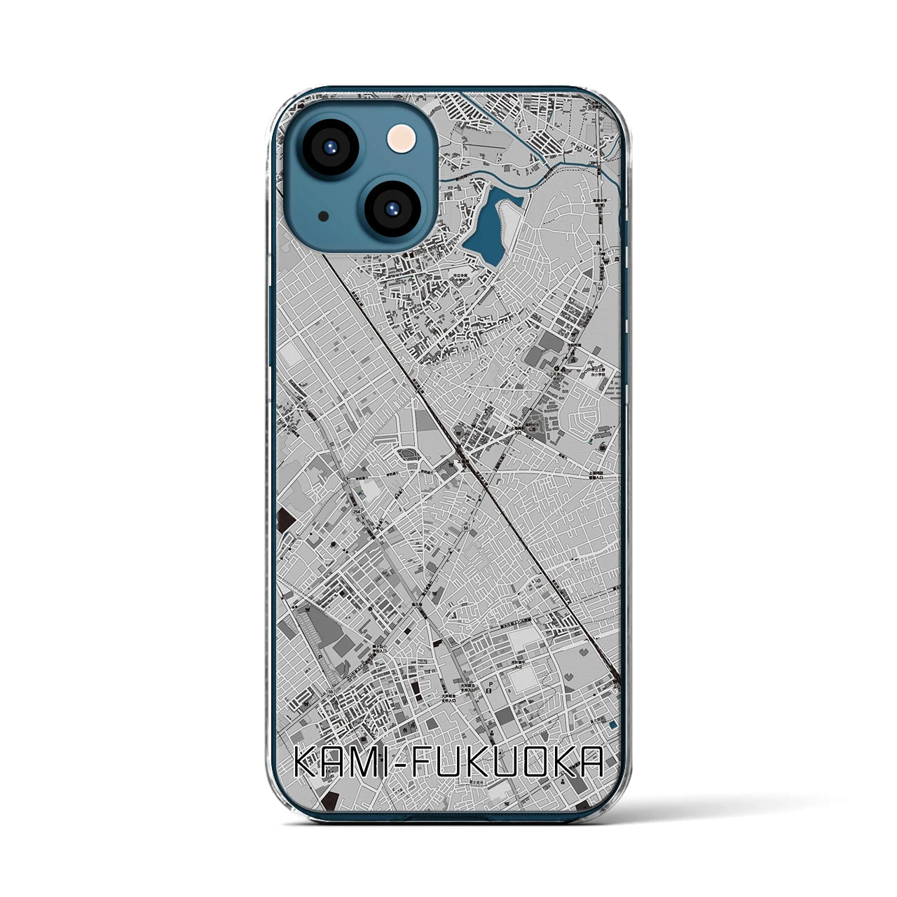 【上福岡(埼玉県)】地図柄iPhoneケース(クリアタイプ)