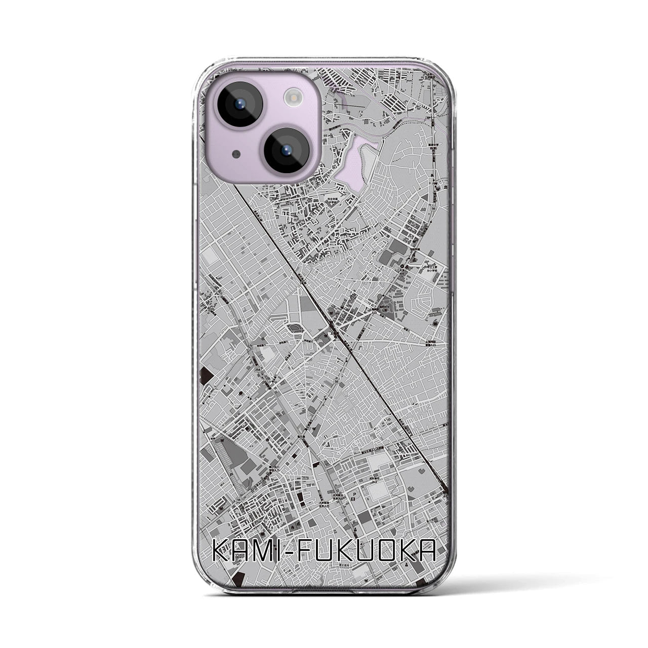 【上福岡(埼玉県)】地図柄iPhoneケース(クリアタイプ)