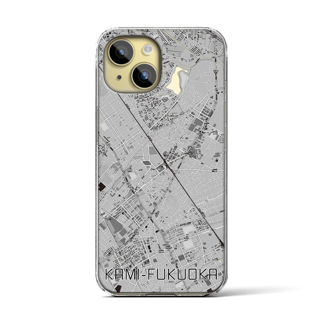 【上福岡(埼玉県)】地図柄iPhoneケース(クリアタイプ)