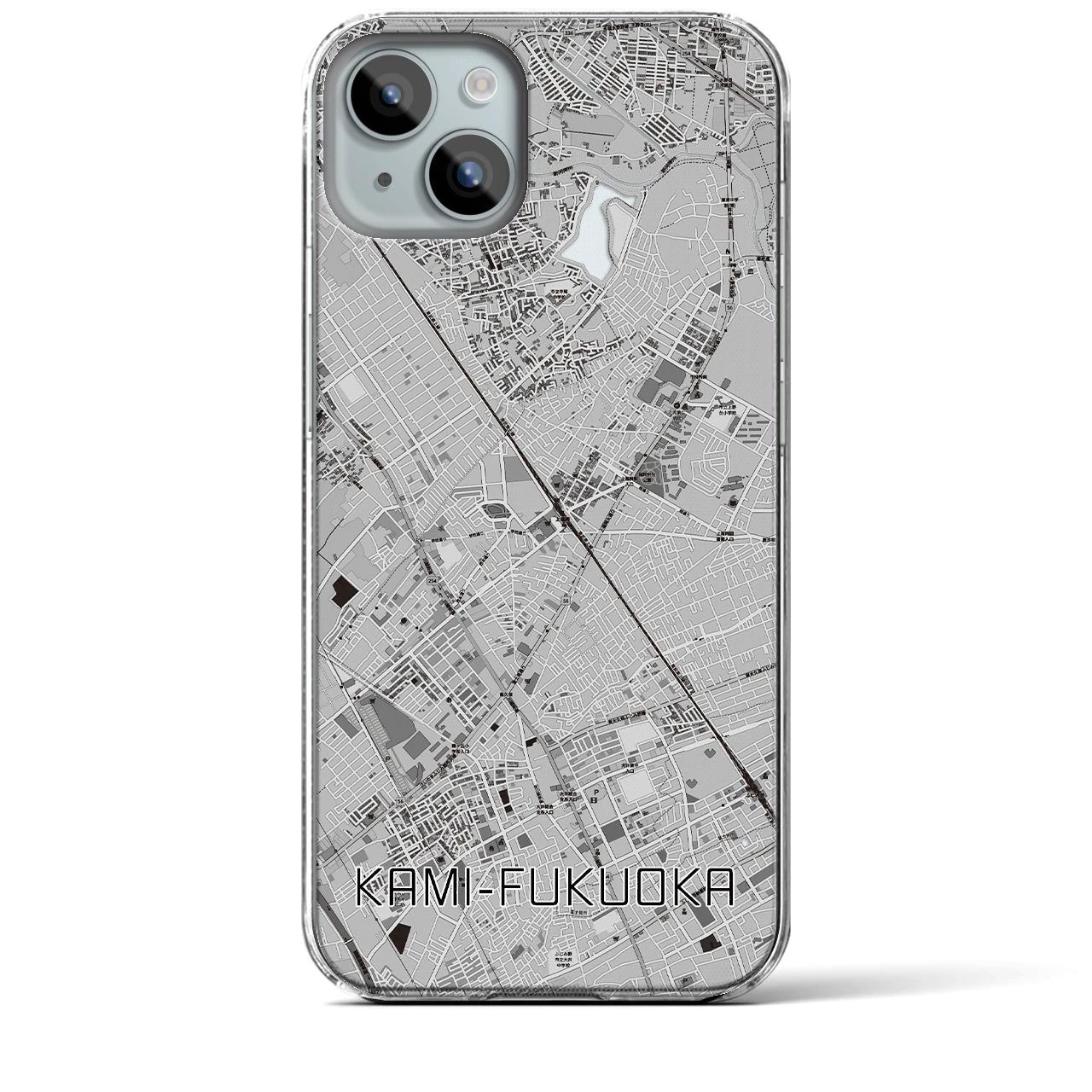 【上福岡(埼玉県)】地図柄iPhoneケース(クリアタイプ)