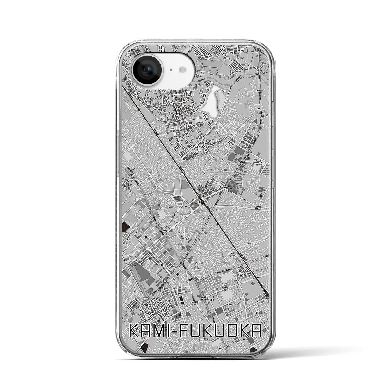 【上福岡(埼玉県)】地図柄iPhoneケース(クリアタイプ)