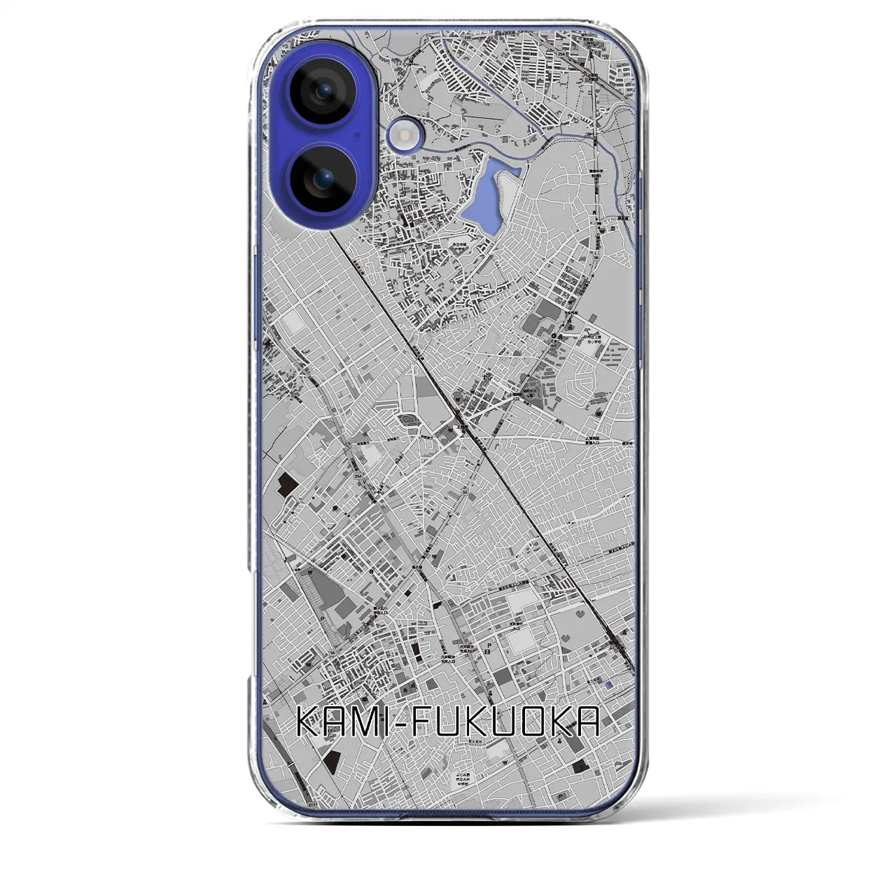 【上福岡(埼玉県)】地図柄iPhoneケース(クリアタイプ)