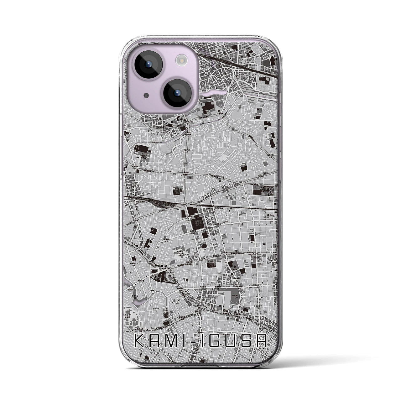 【上井草(東京都)】地図柄iPhoneケース(クリアタイプ)