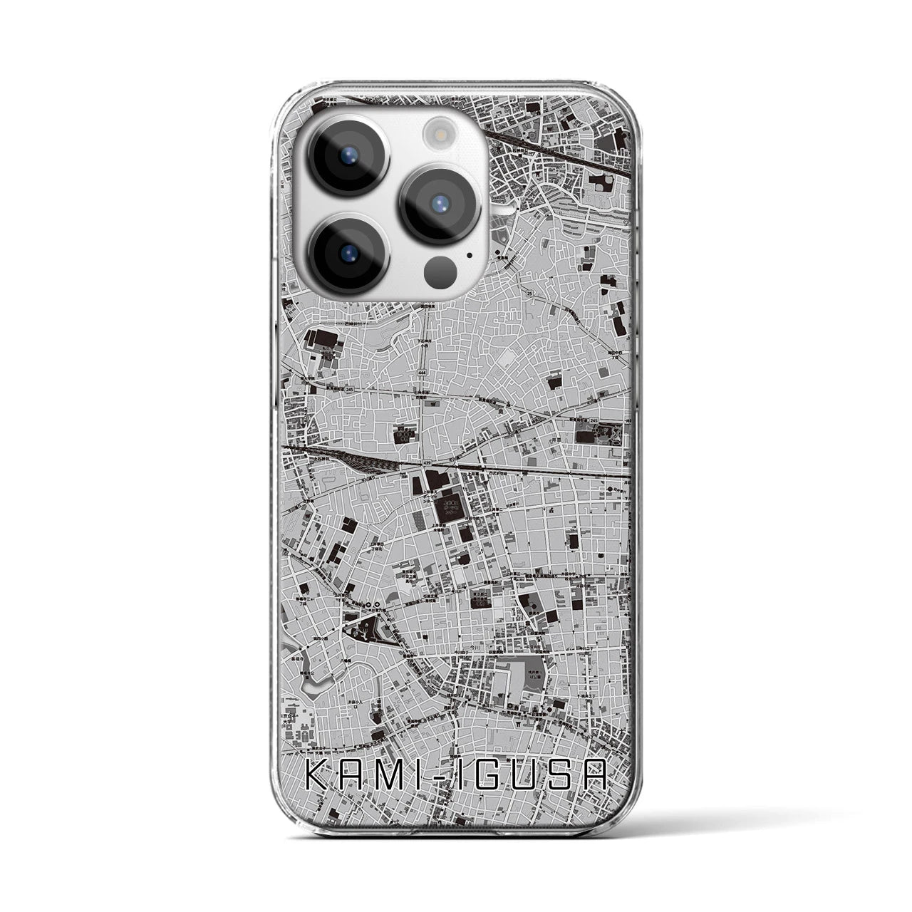 【上井草(東京都)】地図柄iPhoneケース(クリアタイプ)