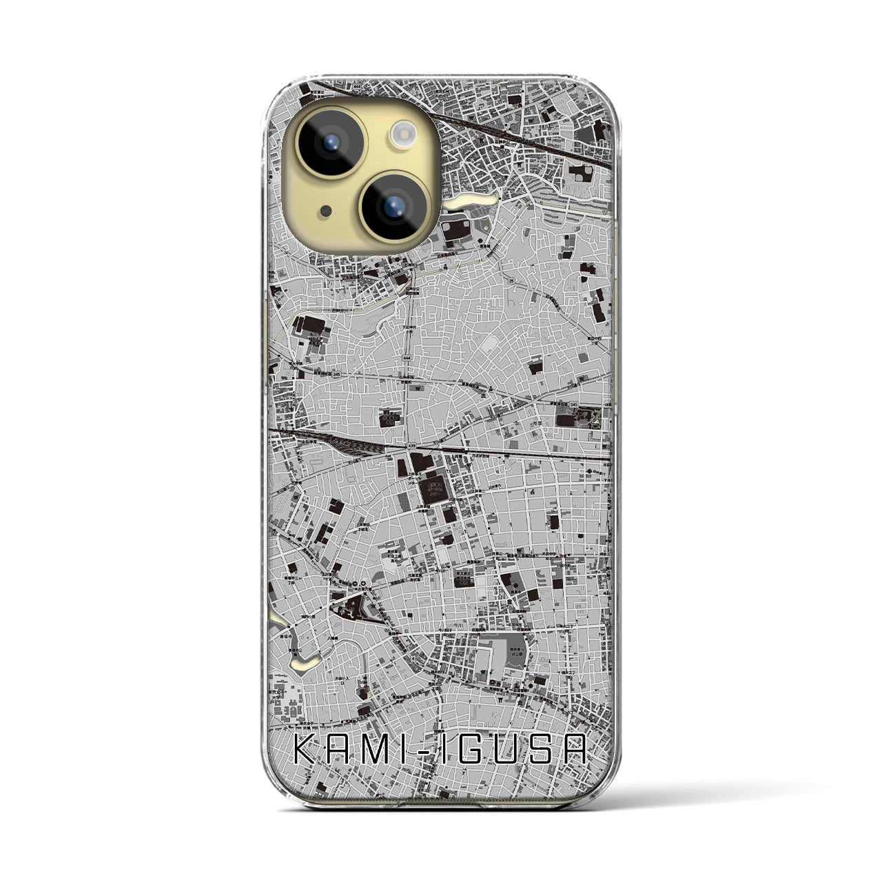 【上井草(東京都)】地図柄iPhoneケース(クリアタイプ)