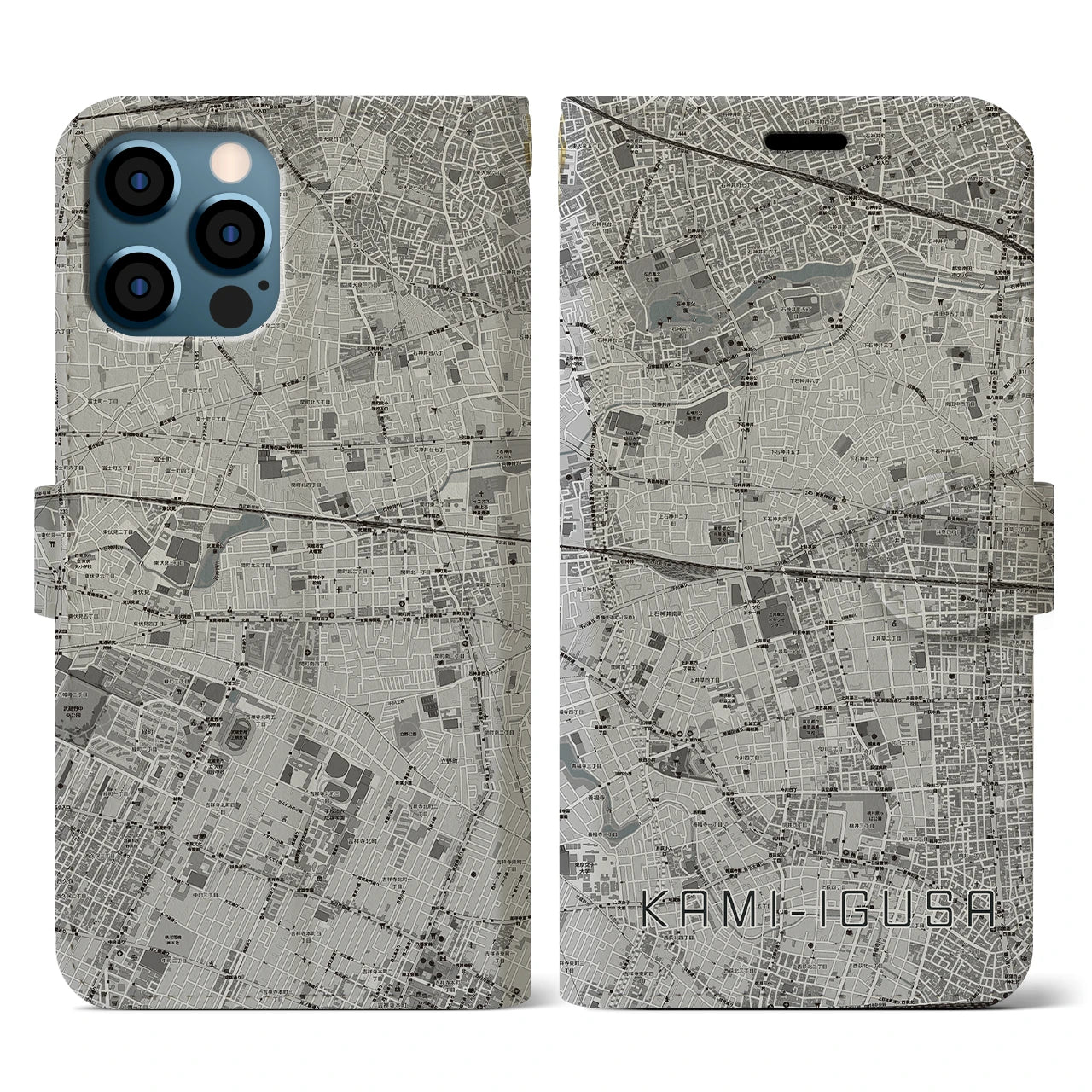 【上井草(東京都)】地図柄iPhoneケース(手帳タイプ)