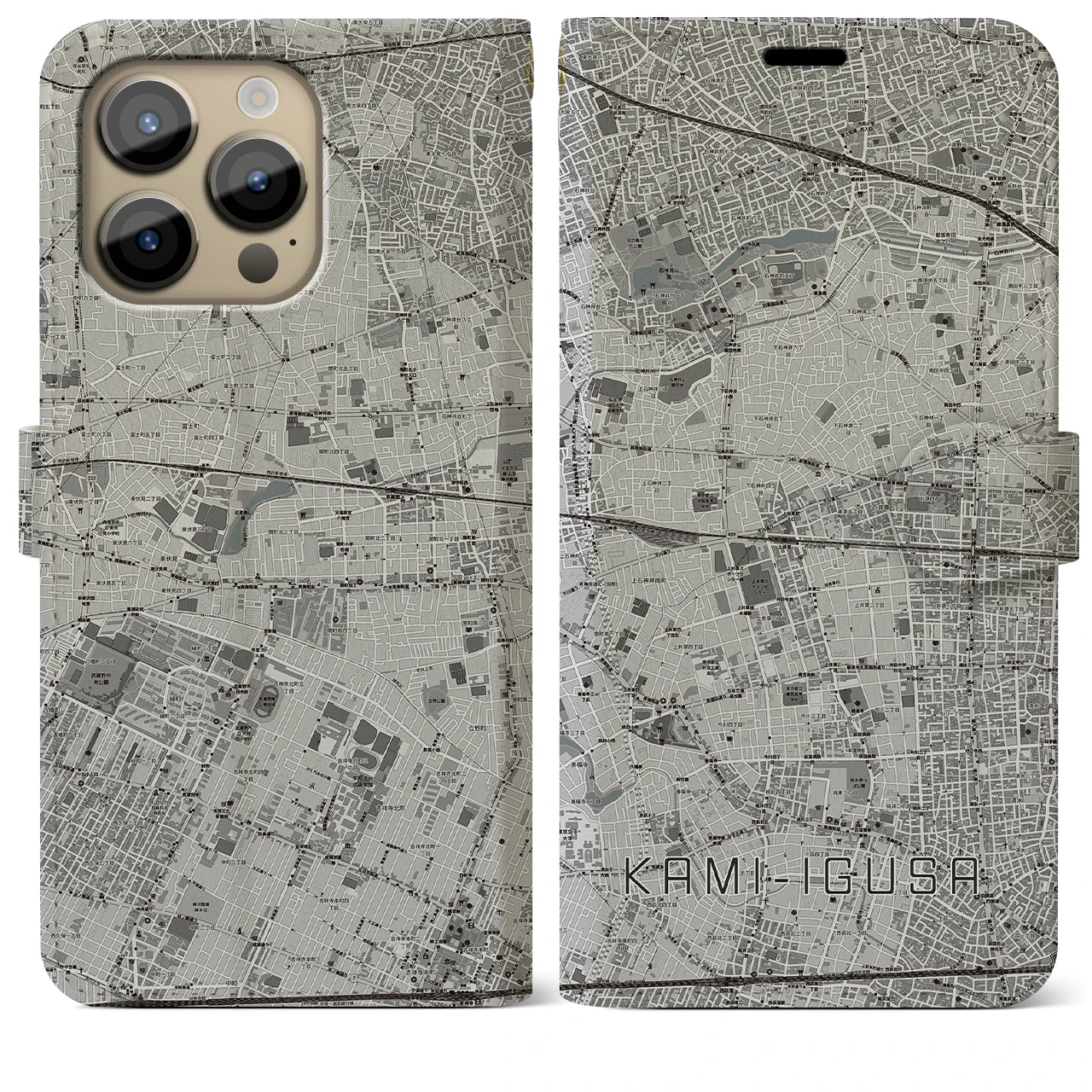 【上井草(東京都)】地図柄iPhoneケース(手帳タイプ)