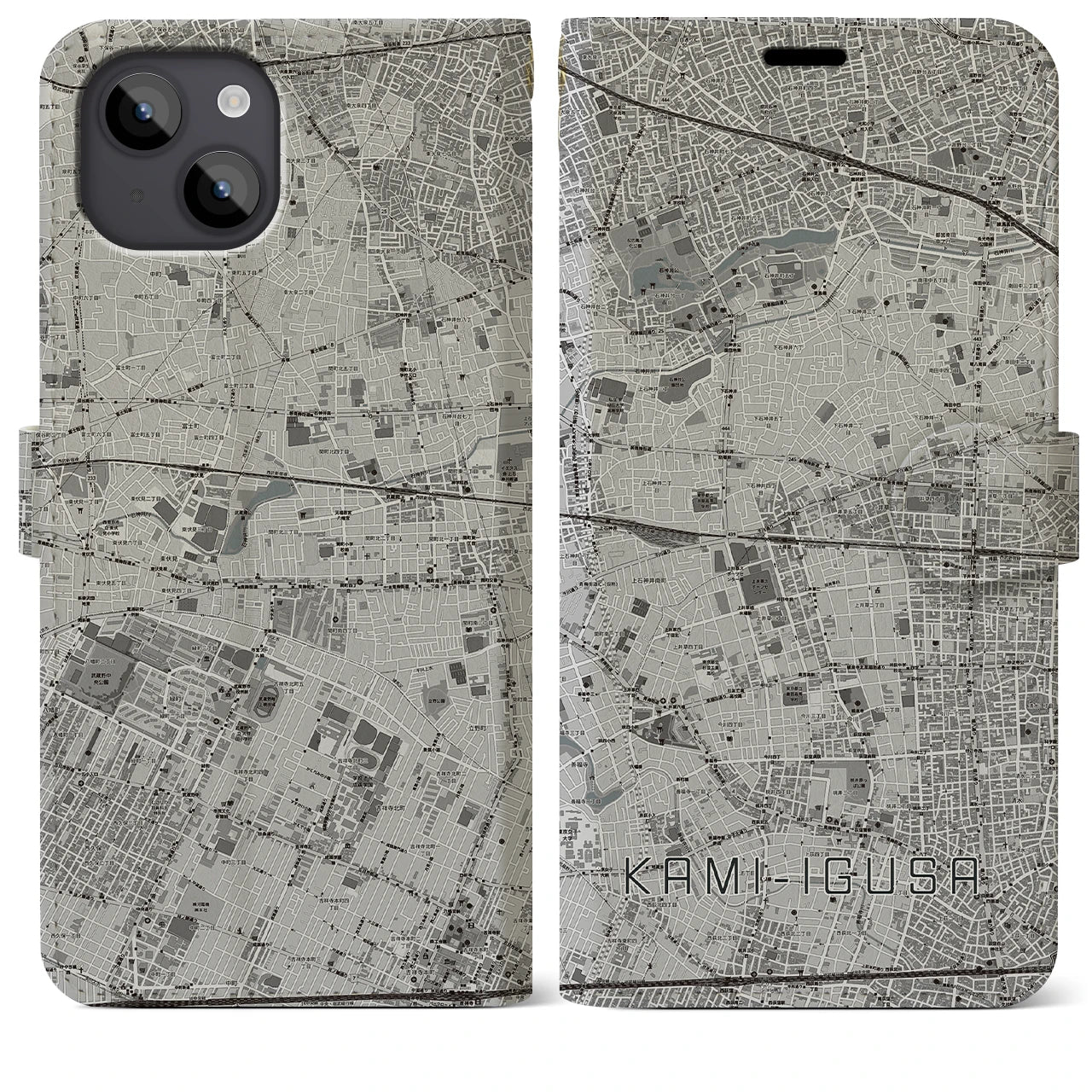 【上井草(東京都)】地図柄iPhoneケース(手帳タイプ)