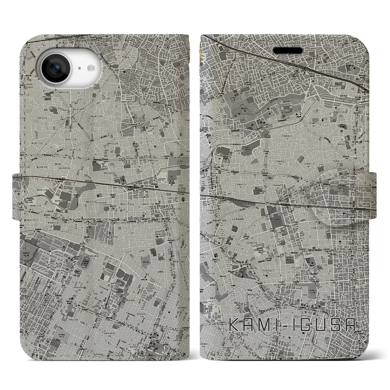 【上井草(東京都)】地図柄iPhoneケース(手帳タイプ)