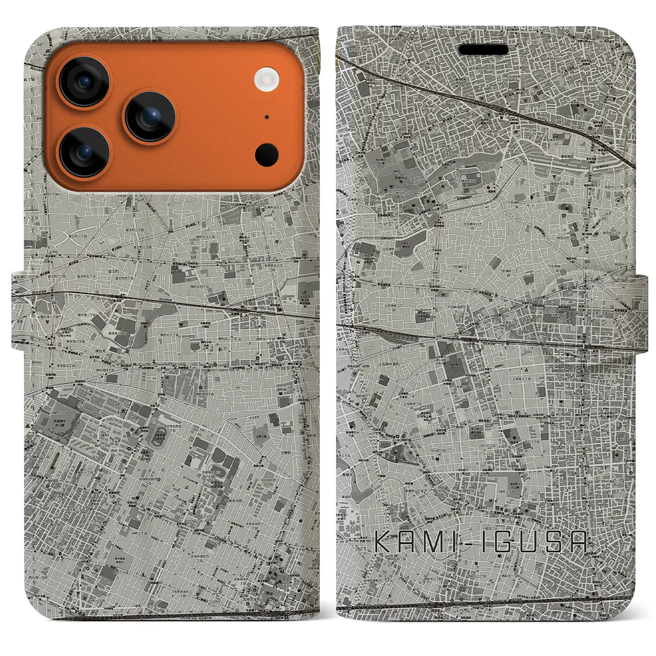 【上井草(東京都)】地図柄iPhoneケース(手帳タイプ)