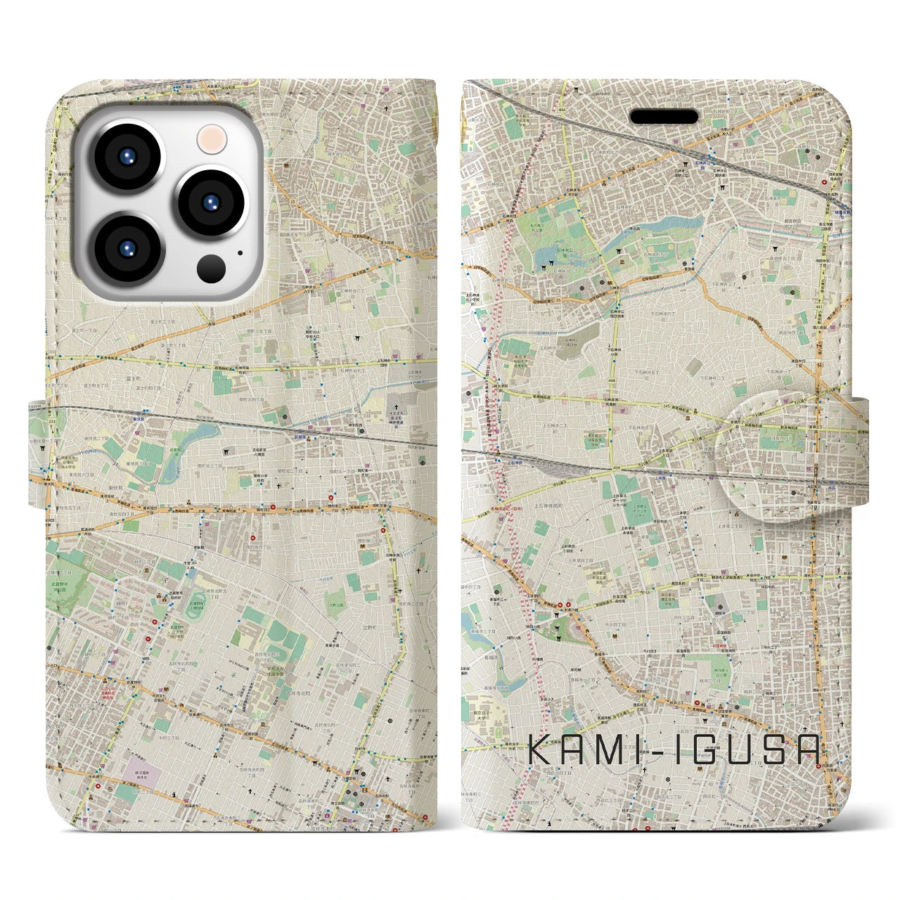 【上井草(東京都)】地図柄iPhoneケース(手帳タイプ)