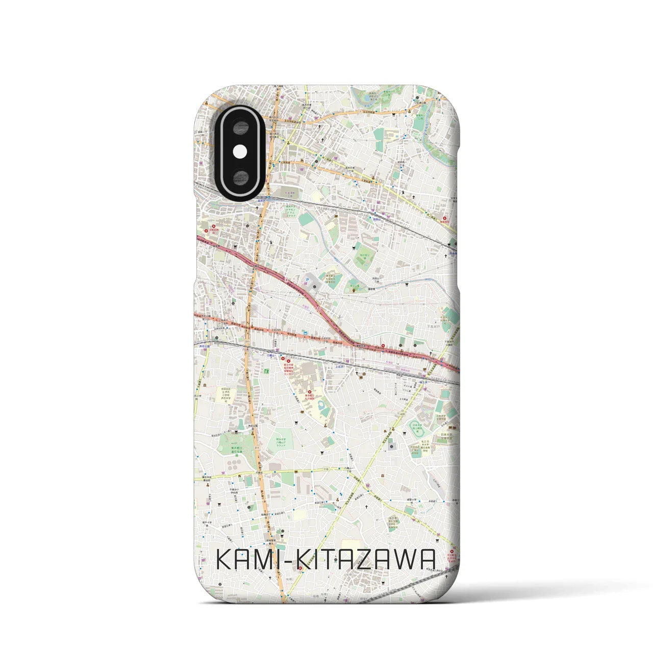 【上北沢(東京都)】地図柄iPhoneケース(バックカバータイプ)