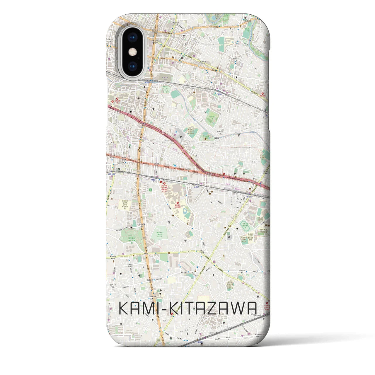 【上北沢(東京都)】地図柄iPhoneケース(バックカバータイプ)