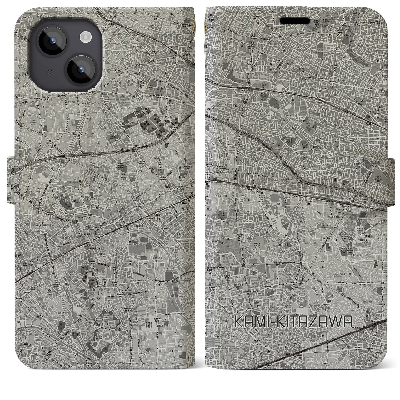 【上北沢(東京都)】地図柄iPhoneケース(手帳タイプ)