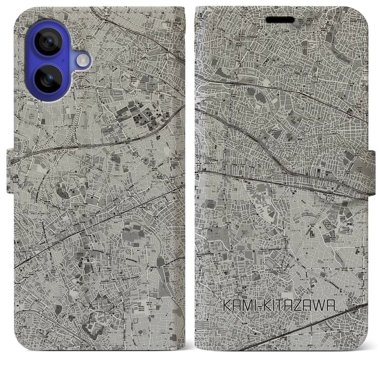 【上北沢(東京都)】地図柄iPhoneケース(手帳タイプ)