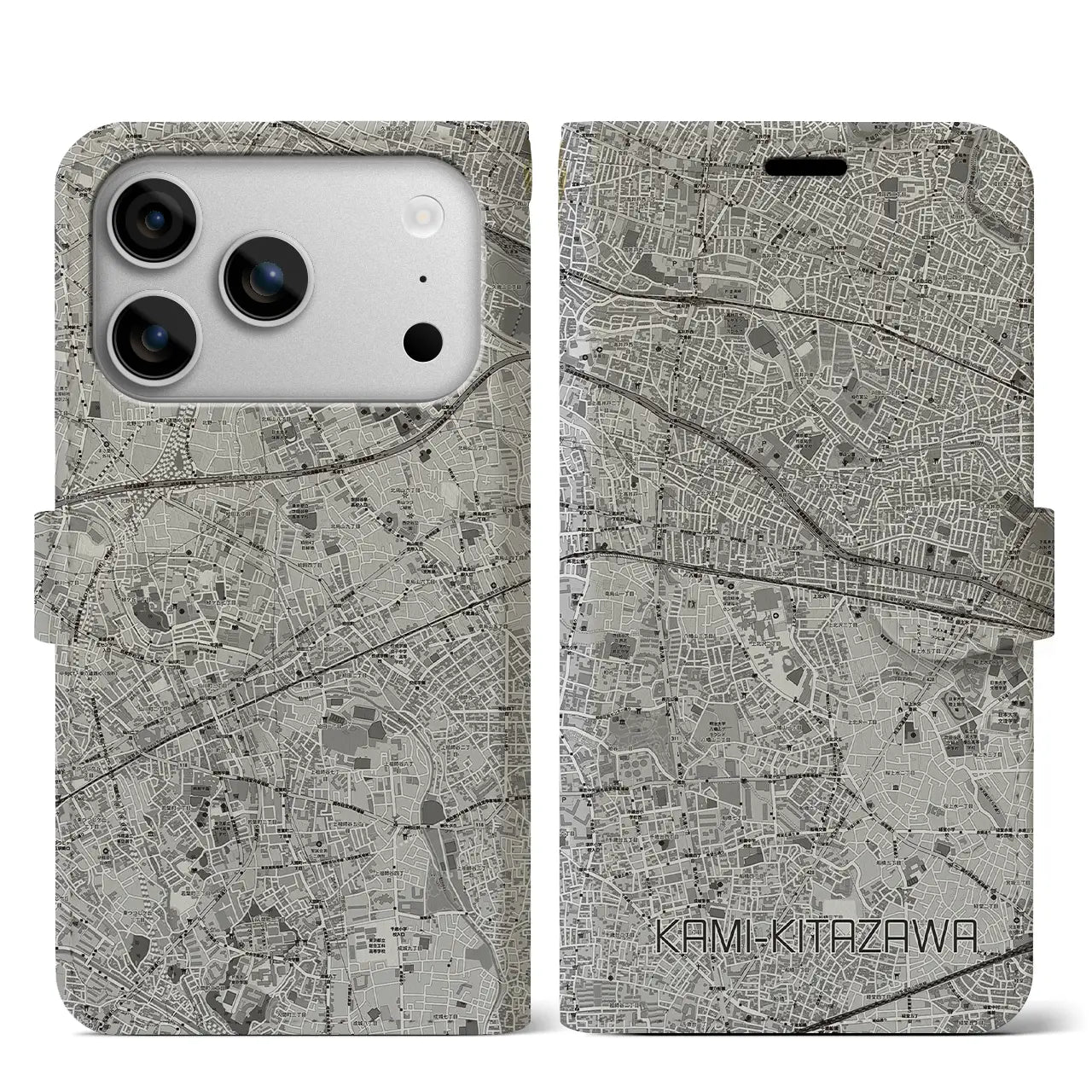 【上北沢(東京都)】地図柄iPhoneケース(手帳タイプ)