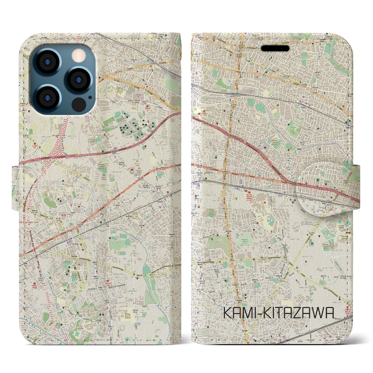 【上北沢(東京都)】地図柄iPhoneケース(手帳タイプ)