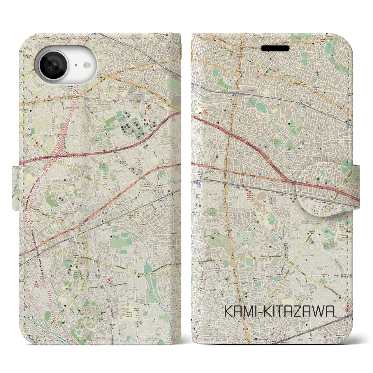【上北沢(東京都)】地図柄iPhoneケース(手帳タイプ)