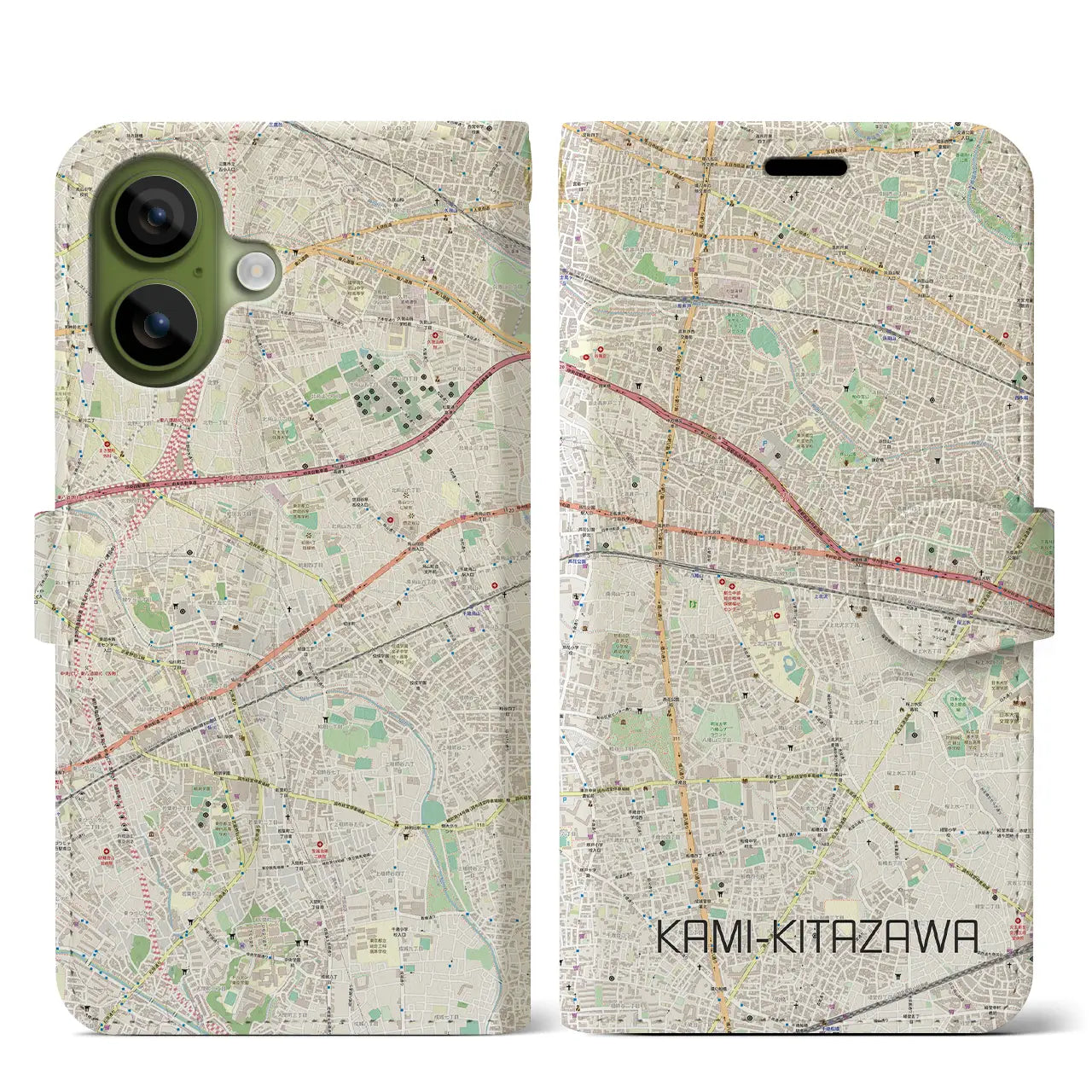 【上北沢(東京都)】地図柄iPhoneケース(手帳タイプ)