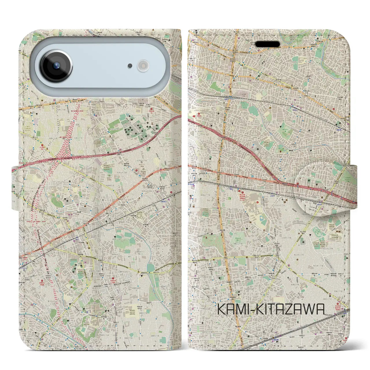 【上北沢(東京都)】地図柄iPhoneケース(手帳タイプ)