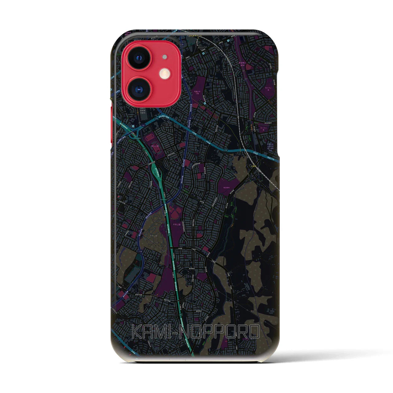 【上野幌(北海道)】地図柄iPhoneケース(バックカバータイプ)